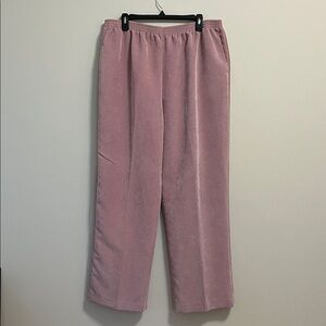 Alfred Dunner Pants Size 20 Blush Pink Corduroy Lounge Pull-On Elastic Waistband